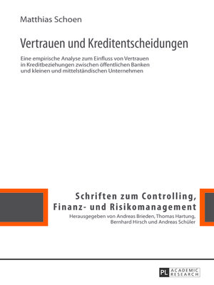 cover image of Vertrauen und Kreditentscheidungen